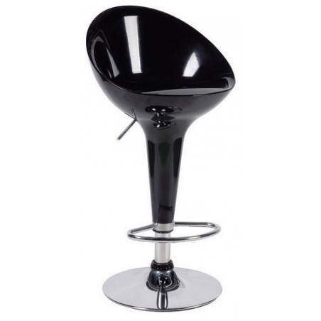 Taburete DANDY, cromado, abs negro
