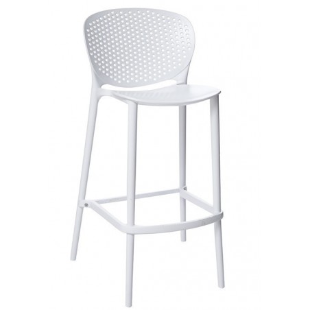 Taburete BORNEO, apilable, polipropileno blanco