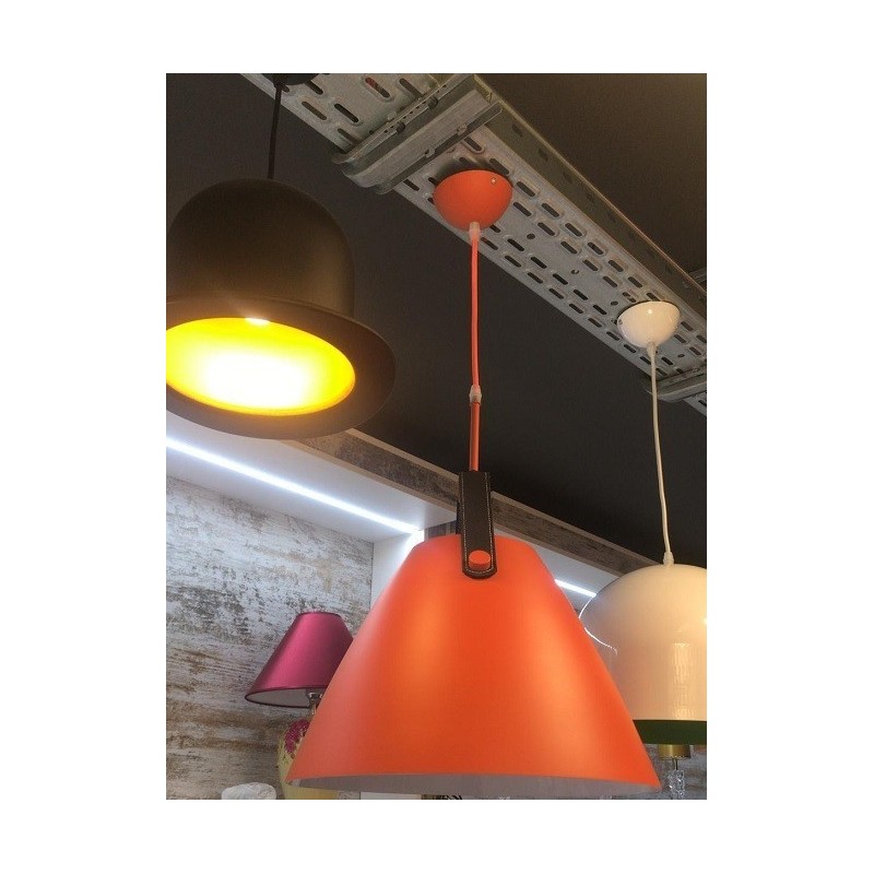 Lámpara KEILA, colgante, metal, color naranja