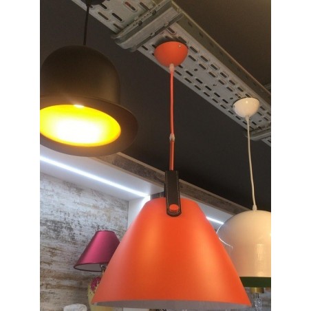 Lámpara KEILA, colgante, metal, color naranja