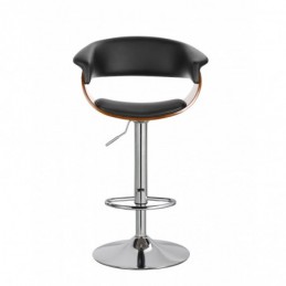 Taburete MUNICH, giratorio, cromado, madera nogal,... 2