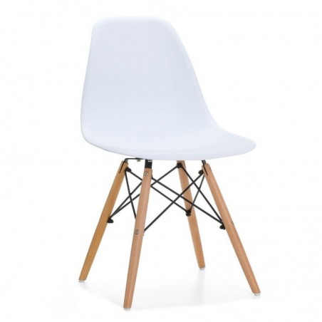 Silla TOWER PP, madera, polipropileno blanco
