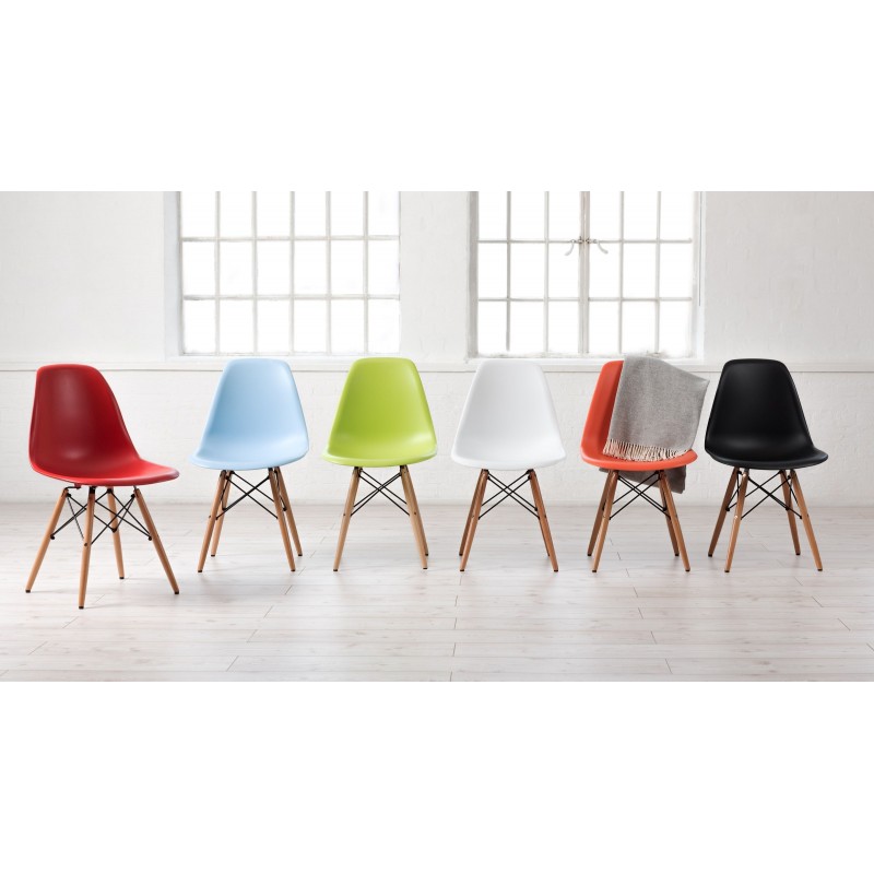 Silla TOWER PP, madera, polipropileno blanco