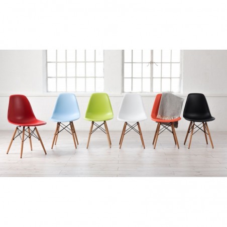 Silla TOWER PP, madera, polipropileno blanco