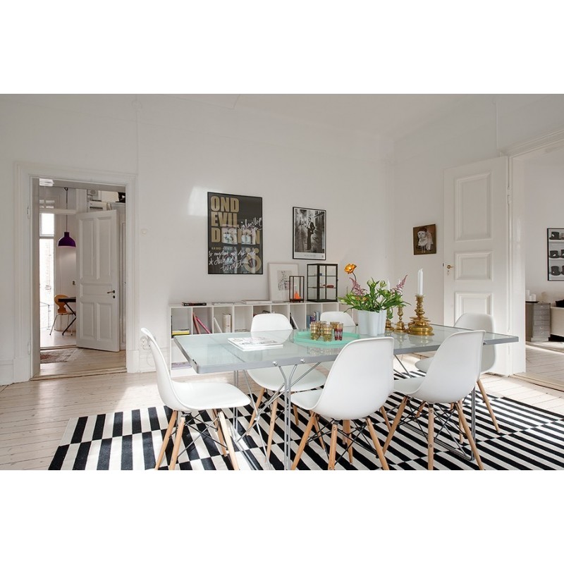 Silla TOWER PP, madera, polipropileno blanco