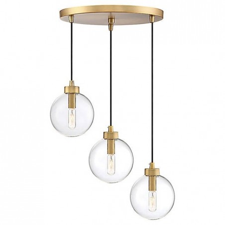 Lámpara ALGOL, colgante, metal, cristal, 3 luces