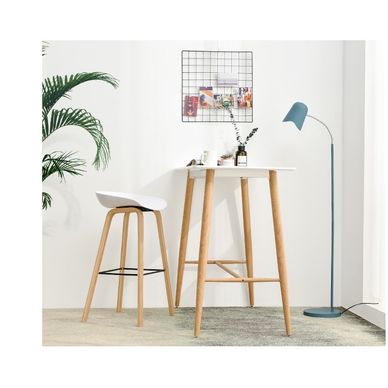 Taburete DANTE, metal, polipropileno blanco