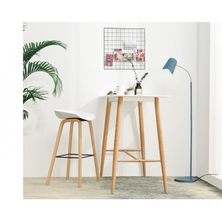 Taburete DANTE, metal, polipropileno blanco