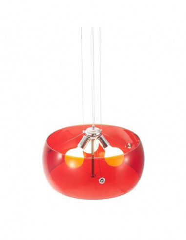 Lámpara TITAN, colgante, diseño, pantalla acrilica roja