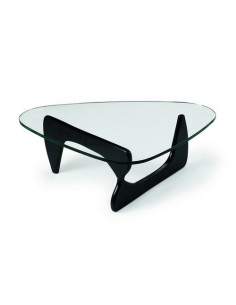 Mesa NOG, baja, lacada negro, tapa de cristal 15 mm....