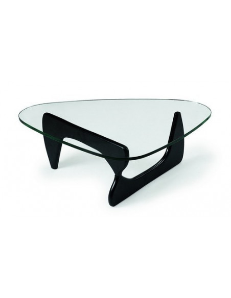 Mesa NOG, baja, lacada negro, tapa de cristal 15 mm. 125x90 cms