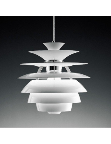 Lámpara CYGNY, aluminio, blanca, 40 cms de diámetro