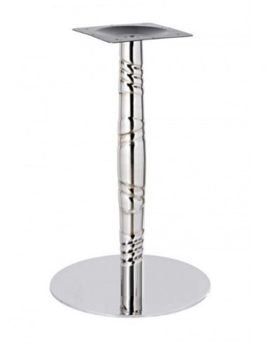 Base de mesa LUXOR, acero inoxidable, acabado espejo, base 45 cms diámetro, altura 72 cms