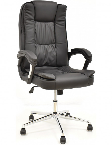 Sillón de oficina DUKE, alto, gas, basculante, similpiel negra
