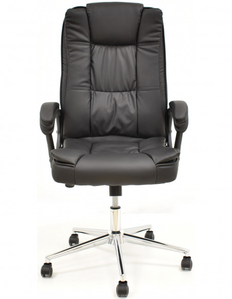 Sillón de oficina DUKE, alto, gas, basculante, similpiel negra