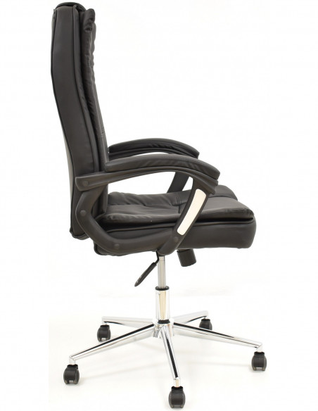 Sillón de oficina DUKE, alto, gas, basculante, similpiel negra