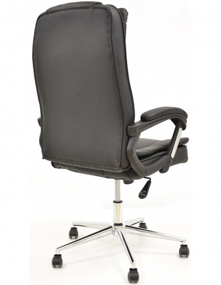 Sillón de oficina DUKE, alto, gas, basculante, similpiel negra