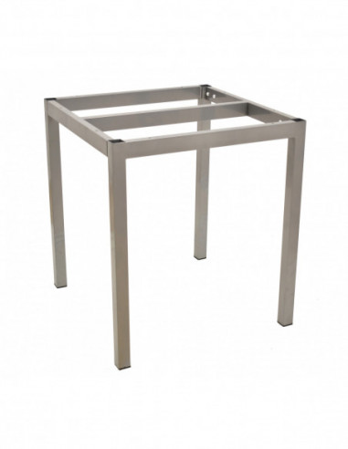 Base de mesa LIRIO, metal, gris plata, 65 x 65 cms, altura 72 cms, para tableros de 70 x 70 cms
