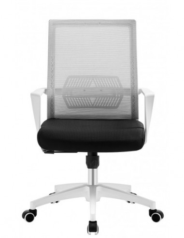 Sillón de oficina RISLEY, blanco, malla gris,...