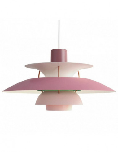 Lámpara DANISH, colgante, aluminio, rosa y verde, 40 cms de diámetro