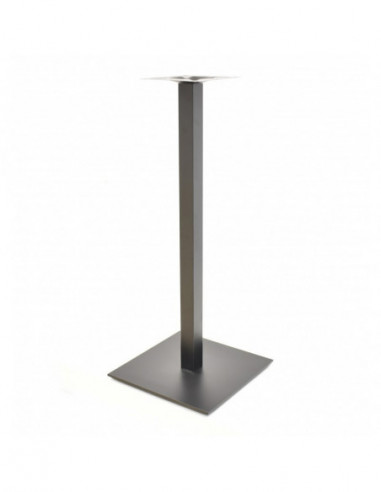 Base de mesa TROCADERO, alta, tubo cuadrado, negra, base de acero de 8 mm 45x45 cms, altura 110 cms