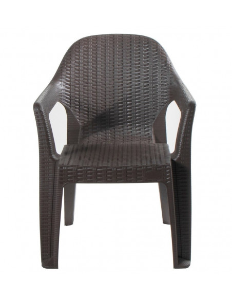 Sillón CIES, apilable, polipropileno marrón chocolate