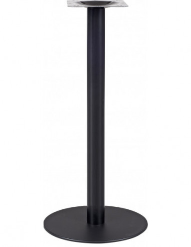 Base de mesa BOMBAY, tubo redondo, negra, base de acero de 8 mm. 45 cms de diámetro, altura 110 cms