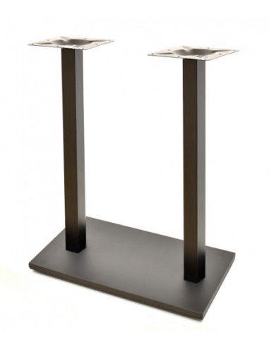 Base de mesa BEVERLY, alta, rectangular, tubo cuadrado, negra, base de 70 x 40 cms, altura 115 cms