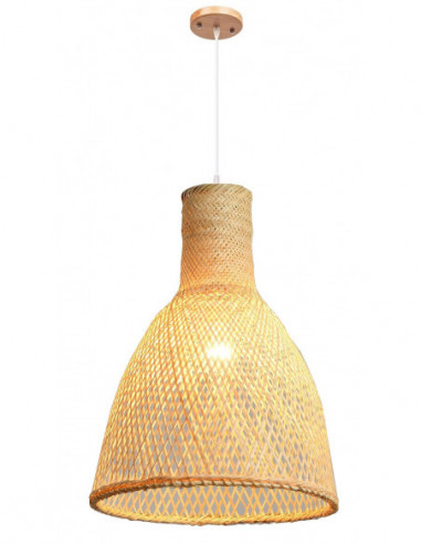 Lámpara MANILA, colgante, pantalla de bambú natural trenzado