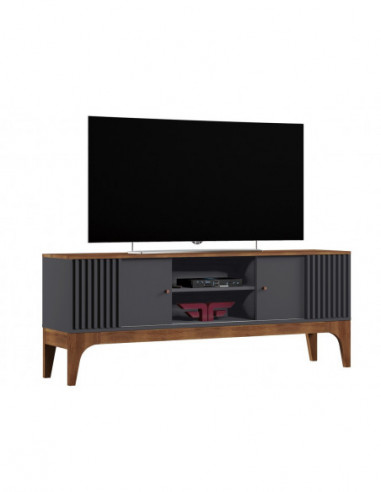 Mueble TV FLORENCIA, grafito y matte, 160 cms.