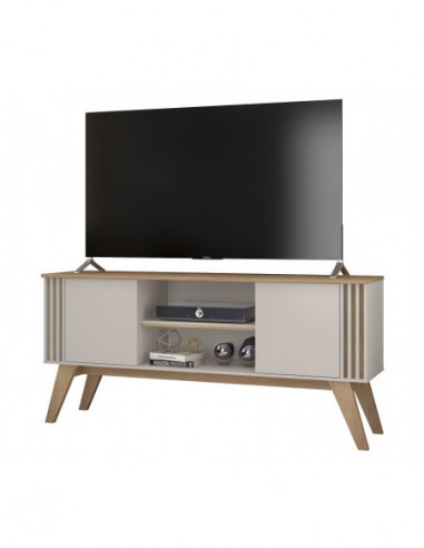 Mueble TV VITTA, blanco roto y cedro, 150 cms.