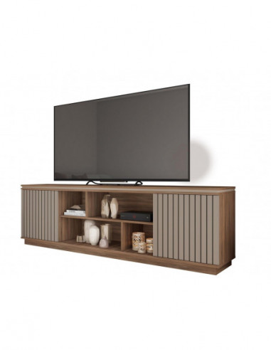 Mueble TV SIMETRIA, nogal y fendi, 180 cms.