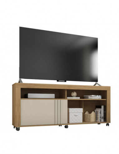 Mueble TV NEW JOY, buriti y blanco roto, 160 cms.