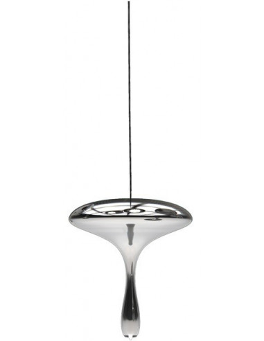 Lámpara HERDA H365, colgante, metal, cristal plateado