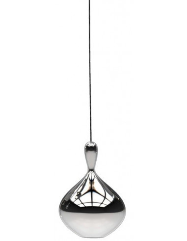 Lámpara HERDA H355, colgante, metal, cristal plateado