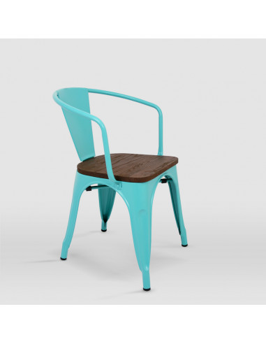 Silla SUTTON, acero, verde Turquesa, asiento...