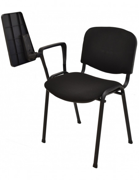 Silla NIZA NEW AM, brazo pala a derecha, chasis negro, tejido negro