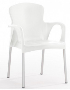 Sillón SENA, apilable, polipropileno blanco*