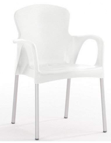 Sillón SENA, apilable, polipropileno blanco*