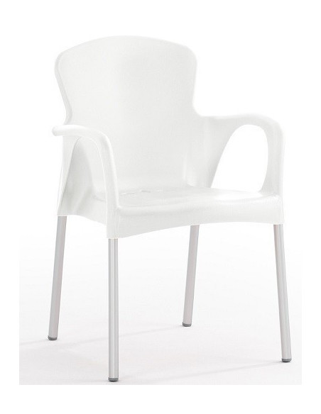 Sillón SENA, apilable, polipropileno blanco*