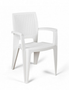 Sillón CAROL, apilable, polipropileno blanco