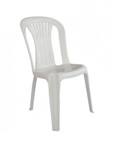 Silla LAGO, monoblock, apilable, blanco