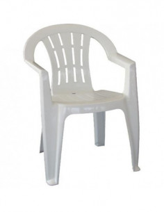 Sillón CANARIAS, monoblock, apilable, blanco