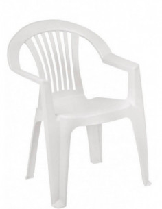 Sillón LAGO, monoblock, apilable, blanco