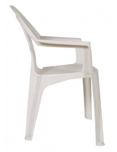 Sillón LAGO, monoblock, apilable, blanco