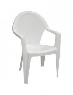 Sillón CLS, monoblock, apilable, blanco