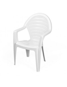 Sillón FARO, monoblock, apilable, blanco