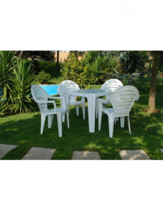 Sillón FARO, monoblock, apilable, blanco 2