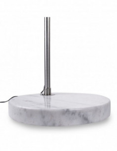Lámpara AR, pie salón,  cromada, base mármol blanco 2