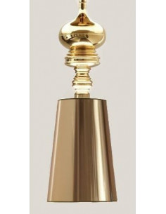 Lámpara LOUVRE, colgante, dorada, pantalla dorada